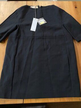 New with tags NWT Marni Black Shift Dress Size IT 44 US 8 10 MSRP $1150